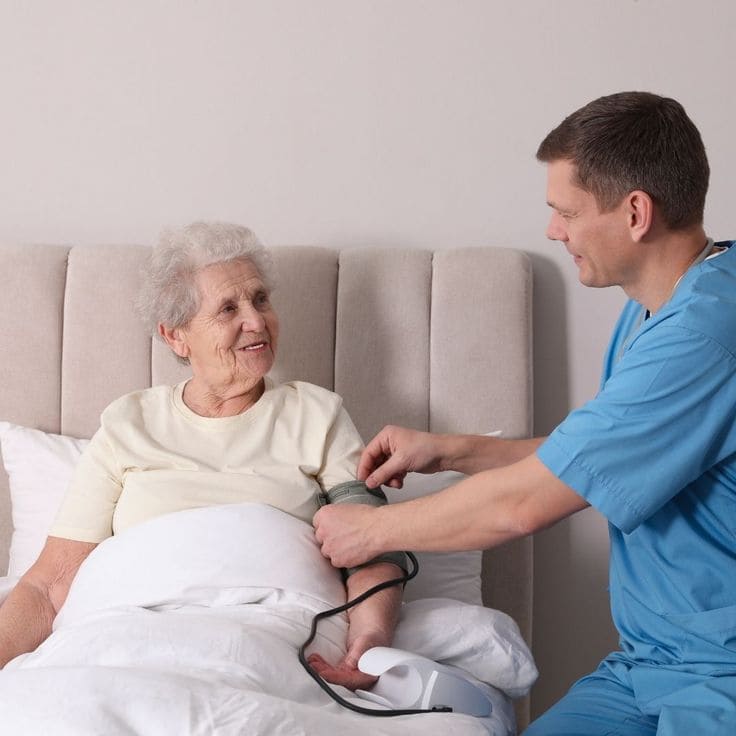 Caregiver with elderly woman